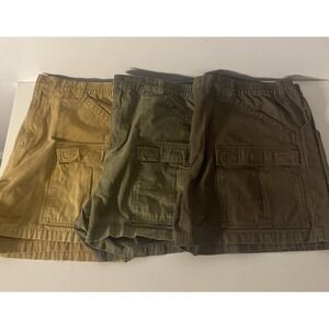 Cabelas Shorts Mens Size 44 Brown Green Tan Cargo Pocket Lot of 3 Bundle